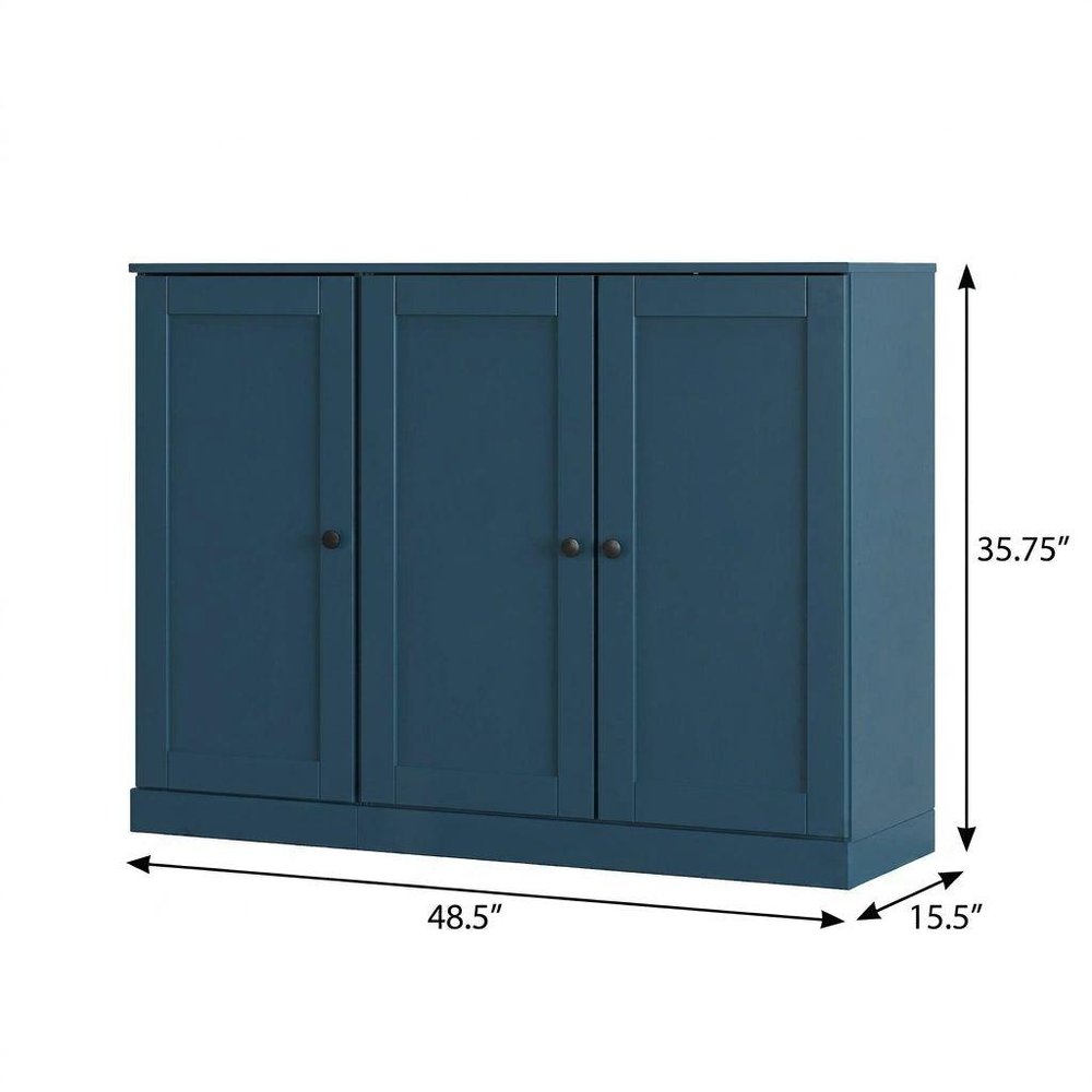 Teal Blue 30 Solid WoodShoe Storage Cabinet — view 3