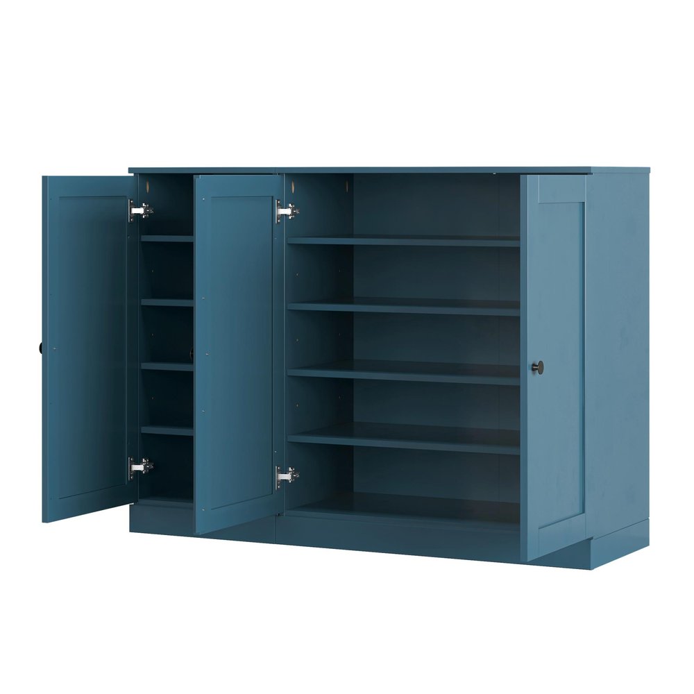 Teal Blue 30 Solid WoodShoe Storage Cabinet — view 3
