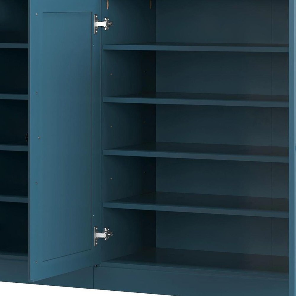 Teal Blue 30 Solid WoodShoe Storage Cabinet — view 5