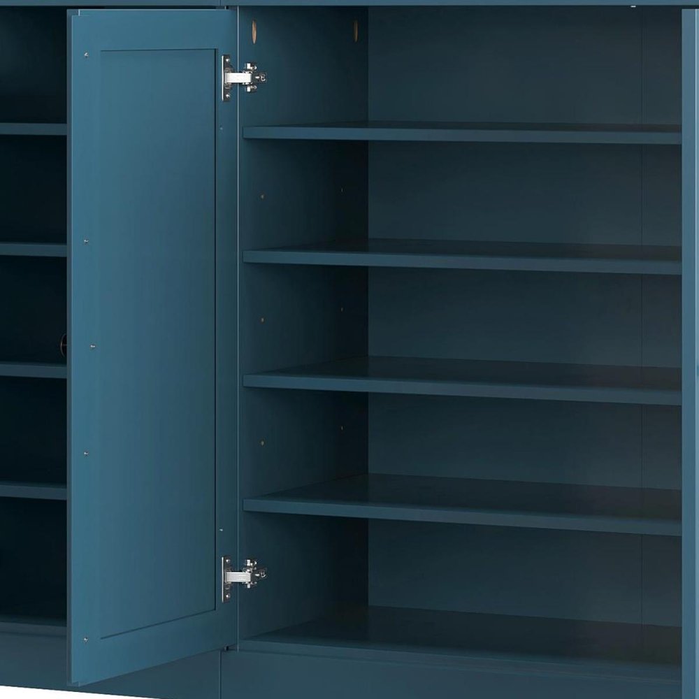 Teal Blue 30 Solid WoodShoe Storage Cabinet