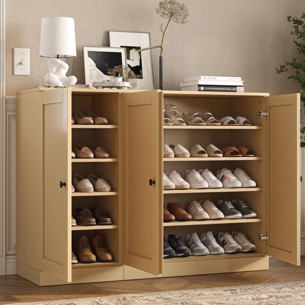 Yellow 30 Solid WoodShoe Storage Cabinet HomeRoots