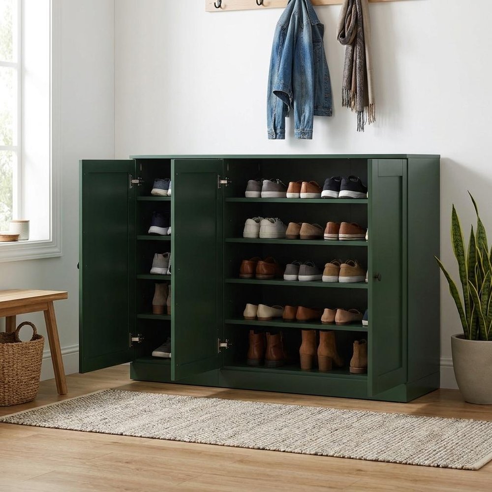 Green 30 Solid WoodShoe Storage Cabinet — view 4