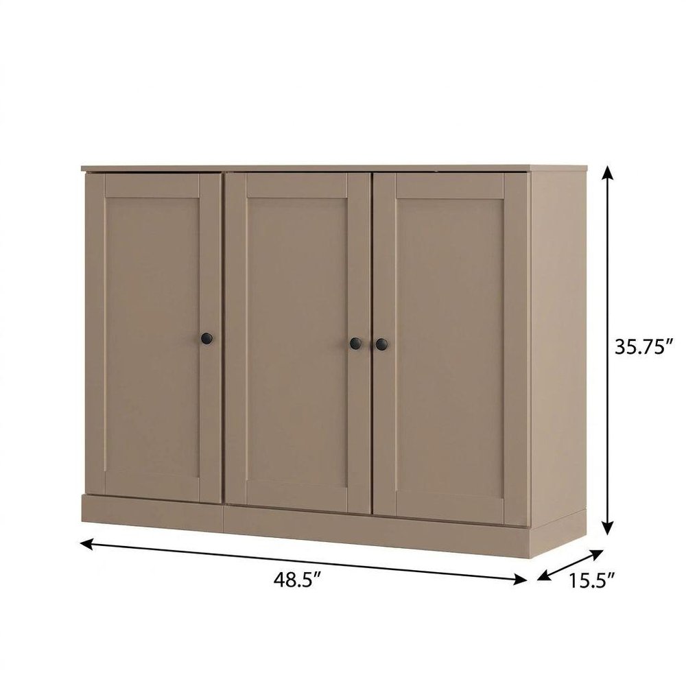 Beige 30 Solid WoodShoe Storage Cabinet — view 3