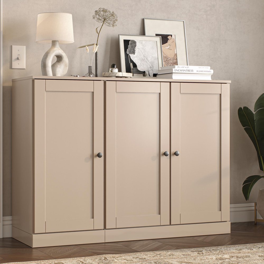 Beige 30 Solid WoodShoe Storage Cabinet HomeRoots