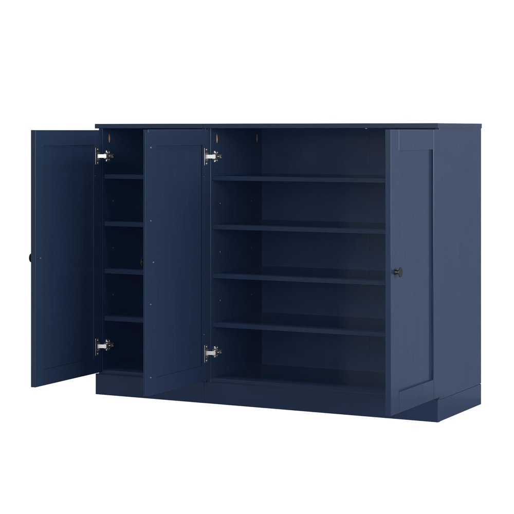 Navy Blue 30 Solid WoodShoe Storage Cabinet — view 4
