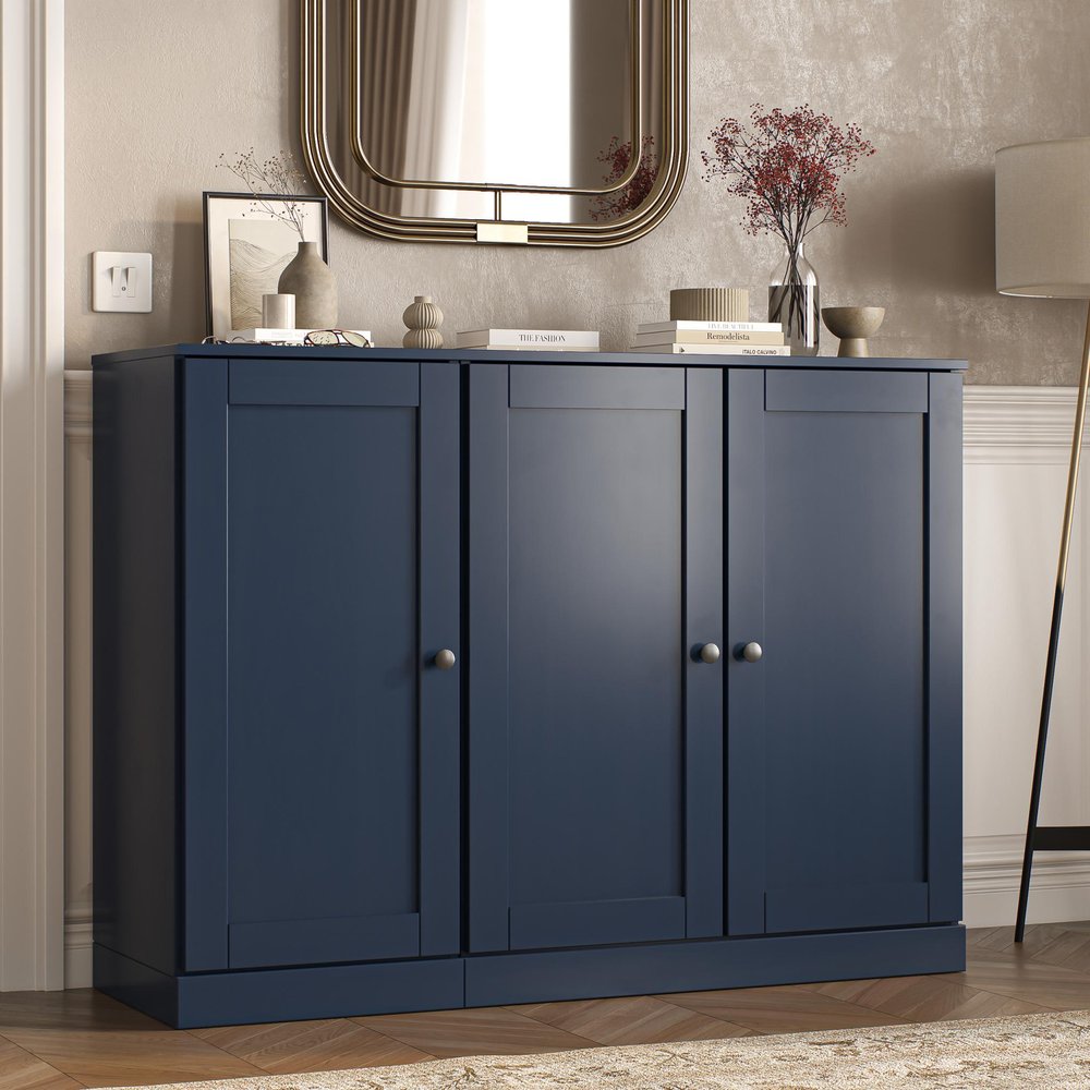Navy Blue 30 Solid WoodShoe Storage Cabinet HomeRoots
