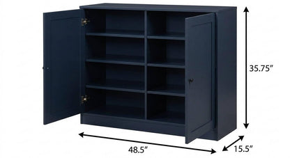 Navy Blue 30 Solid WoodShoe Storage Cabinet HomeRoots