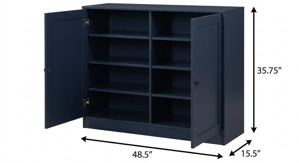 Navy Blue 30 Solid WoodShoe Storage Cabinet — view 1