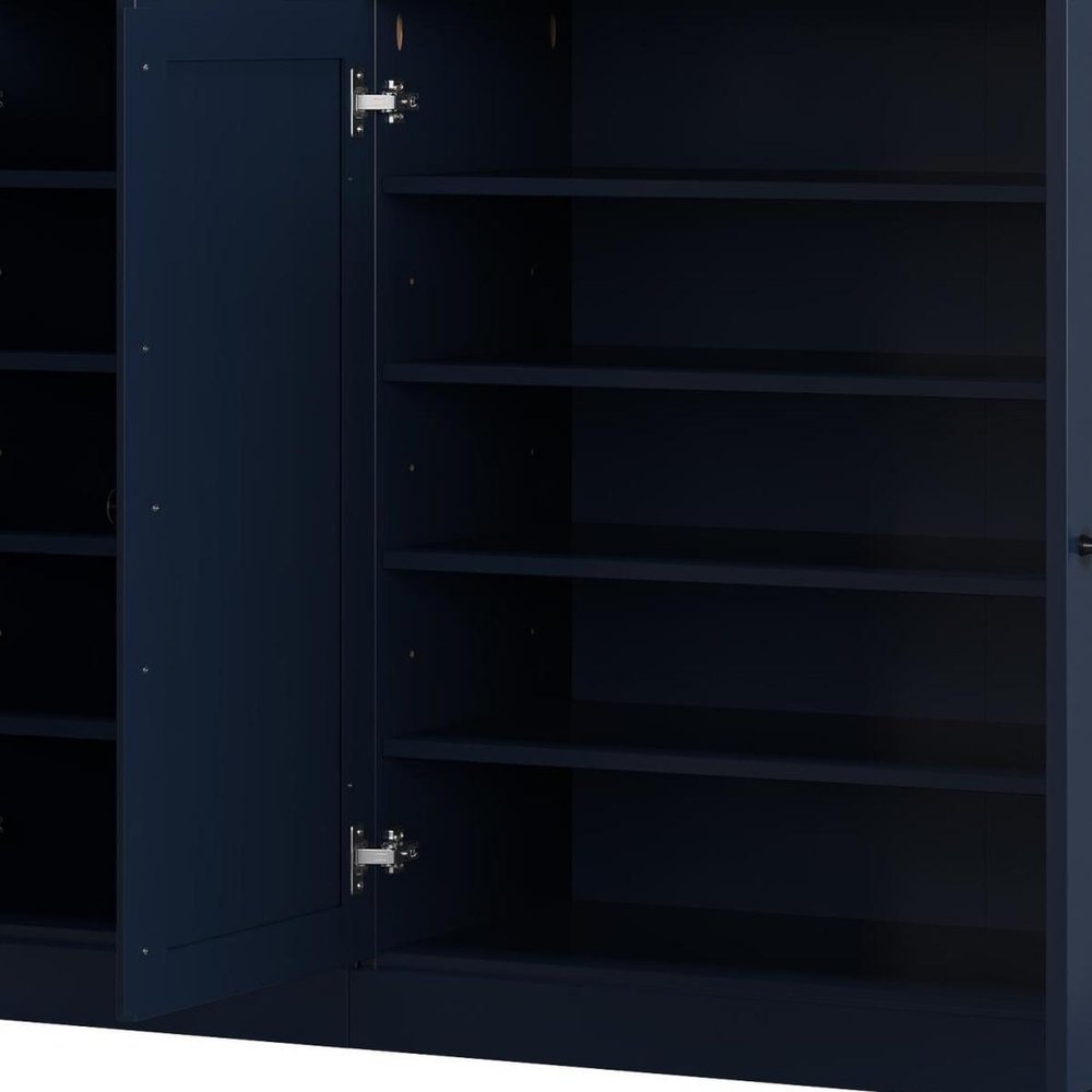 Navy Blue 30 Solid WoodShoe Storage Cabinet — view 4
