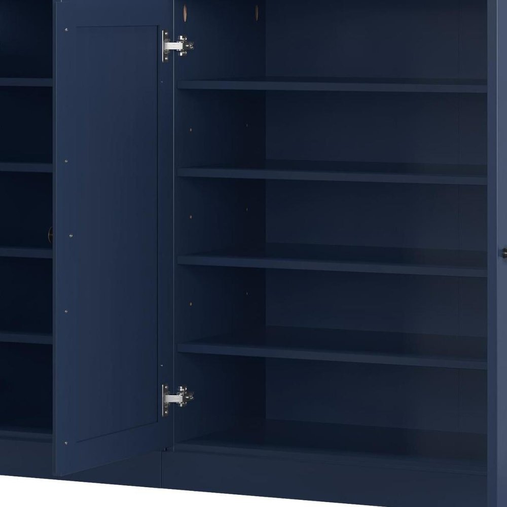 Navy Blue 30 Solid WoodShoe Storage Cabinet — view 5