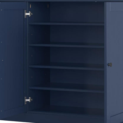 Navy Blue 30 Solid WoodShoe Storage Cabinet