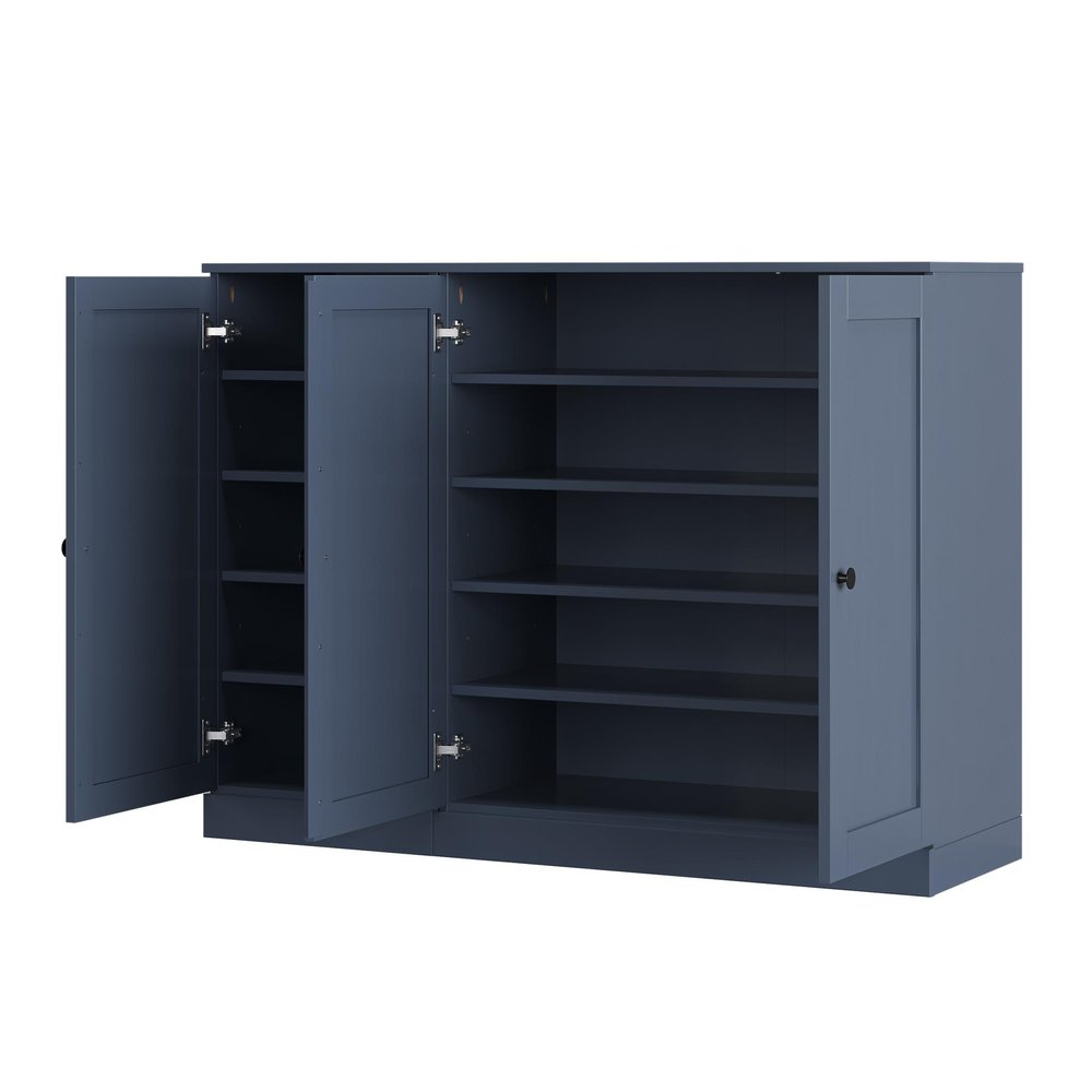 French Blue 30 Solid WoodShoe Storage Cabinet — view 2