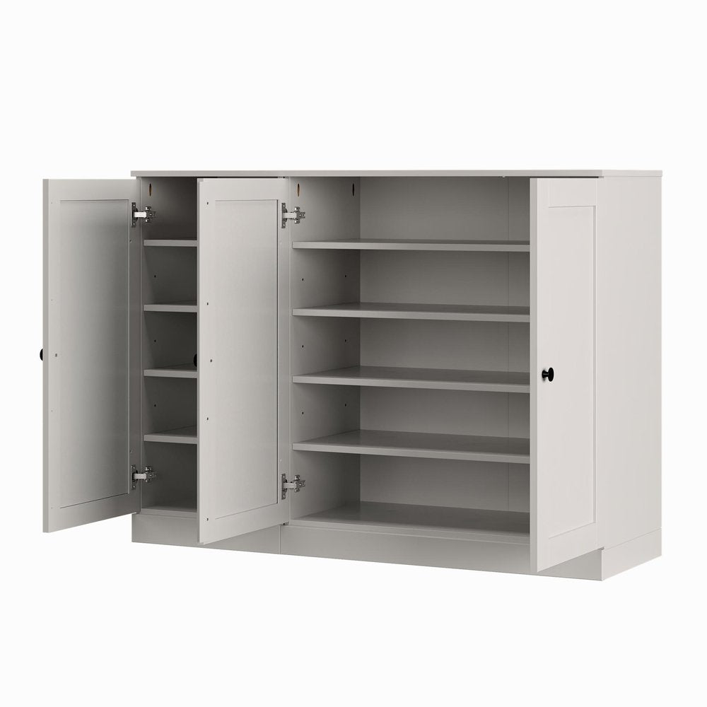 Off White 30 Solid WoodShoe Storage Cabinet — view 2