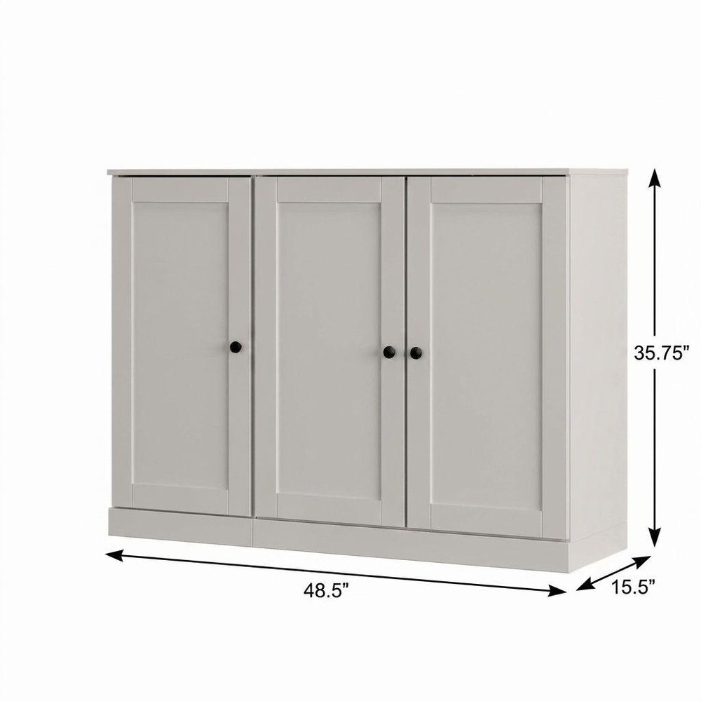 Off White 30 Solid WoodShoe Storage Cabinet — view 1