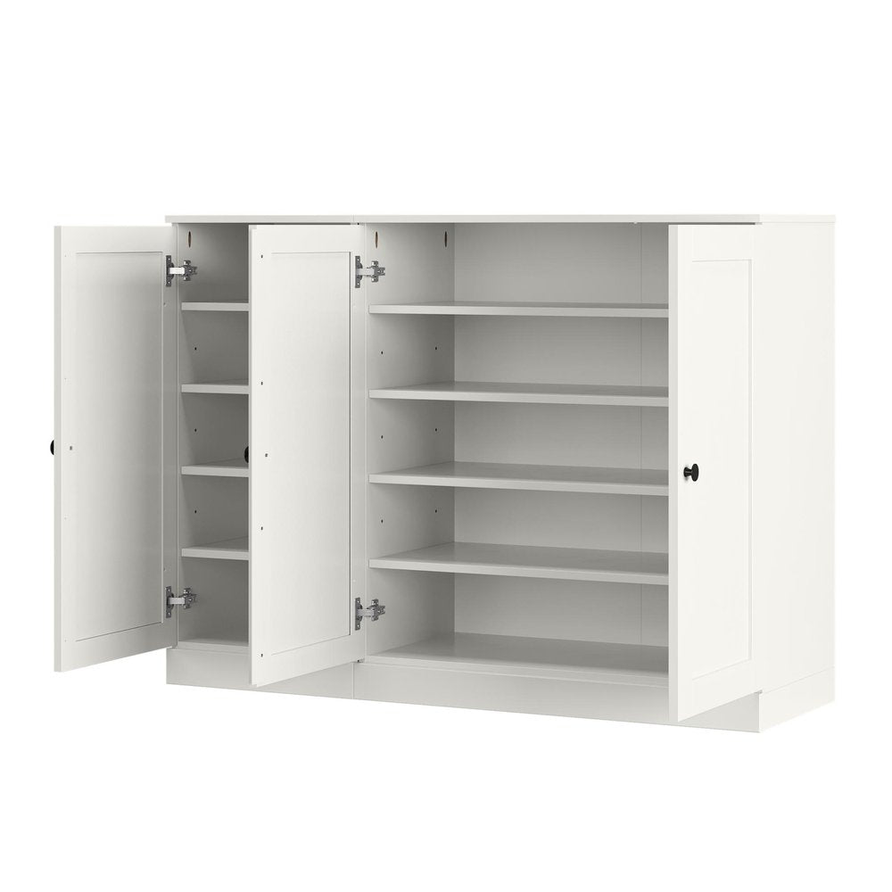 Off White 30 Solid WoodShoe Storage Cabinet — view 4