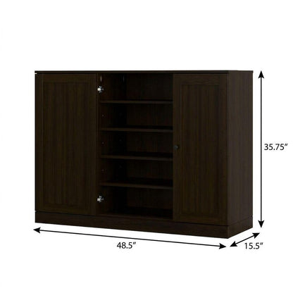 Espresso 30 Solid WoodShoe Storage Cabinet HomeRoots