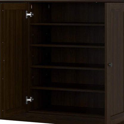 Espresso 30 Solid WoodShoe Storage Cabinet