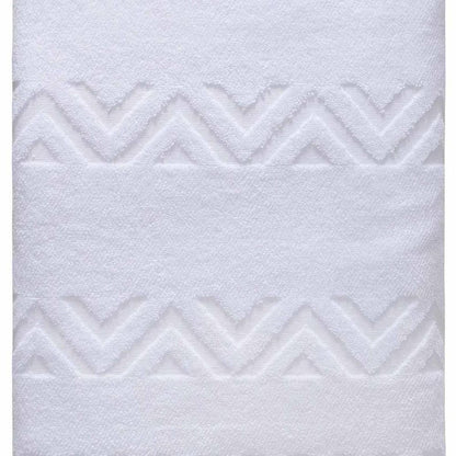 White Jacquard Turkish Cotton 40" X 70" Chevron Bath Sheet HomeRoots