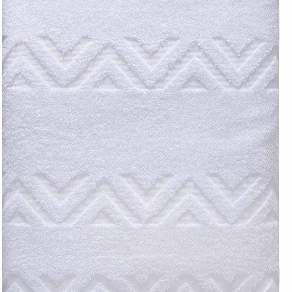 White Jacquard Turkish Cotton 40" X 70" Chevron Bath Sheet HomeRoots