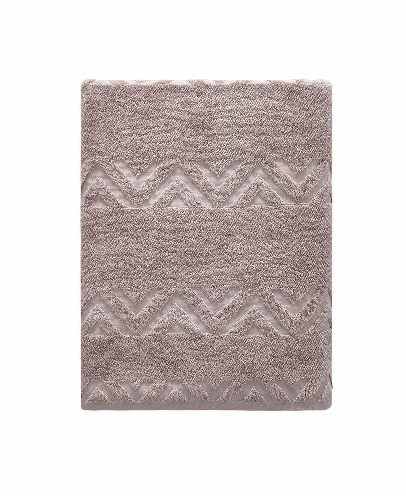 White Jacquard Turkish Cotton 40" X 70" Chevron Bath Sheet HomeRoots