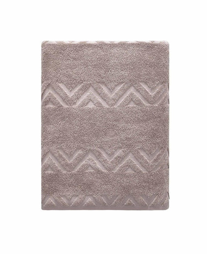 White Jacquard Turkish Cotton 40" X 70" Chevron Bath Sheet HomeRoots
