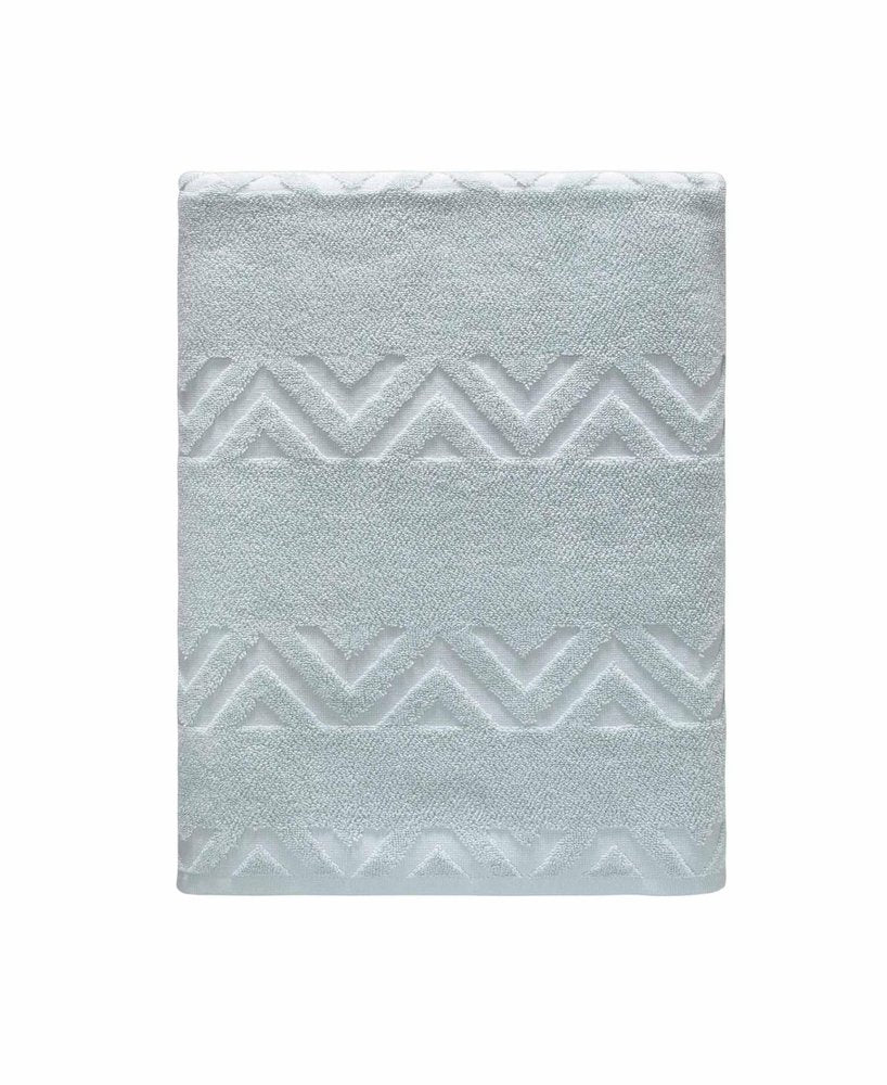 White Jacquard Turkish Cotton 40" X 70" Chevron Bath Sheet HomeRoots
