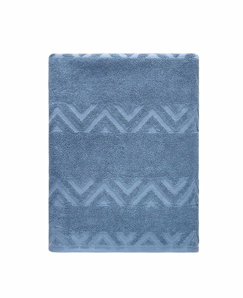 White Jacquard Turkish Cotton 40" X 70" Chevron Bath Sheet — view 11