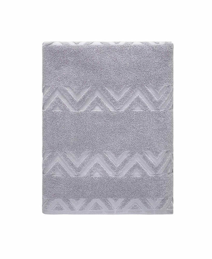 White Jacquard Turkish Cotton 40" X 70" Chevron Bath Sheet HomeRoots