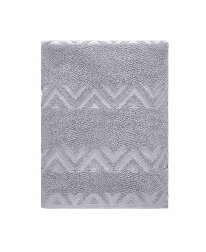 White Jacquard Turkish Cotton 40" X 70" Chevron Bath Sheet HomeRoots