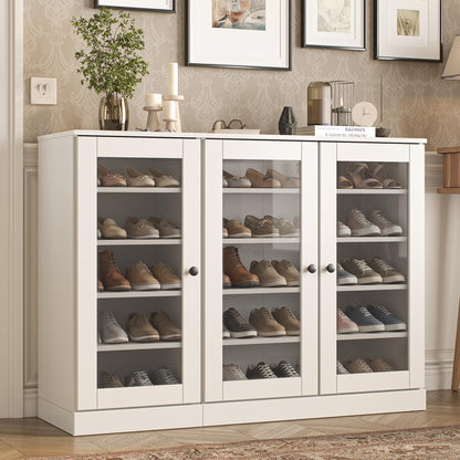 White 30 Solid WoodShoe Storage Cabinet HomeRoots