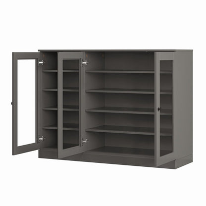 Gray 30 Solid WoodShoe Storage Cabinet