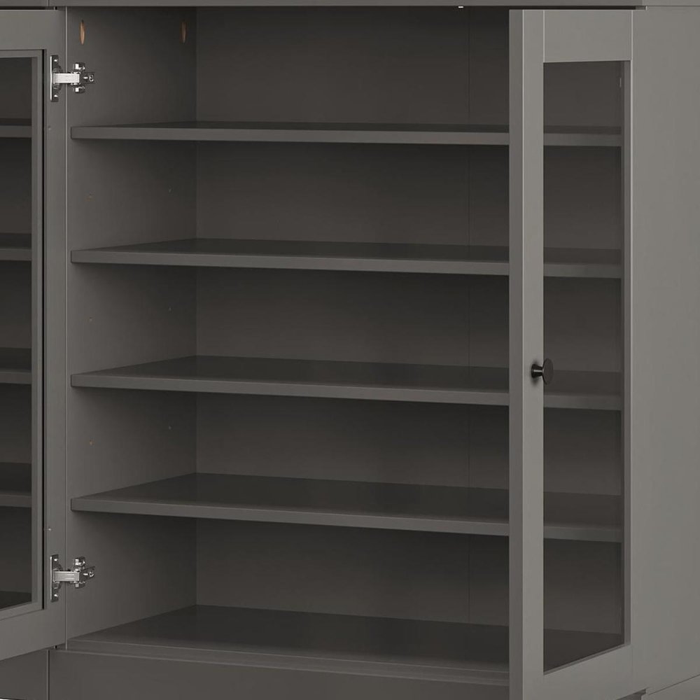 Gray 30 Solid WoodShoe Storage Cabinet