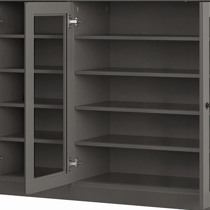 Gray 30 Solid WoodShoe Storage Cabinet