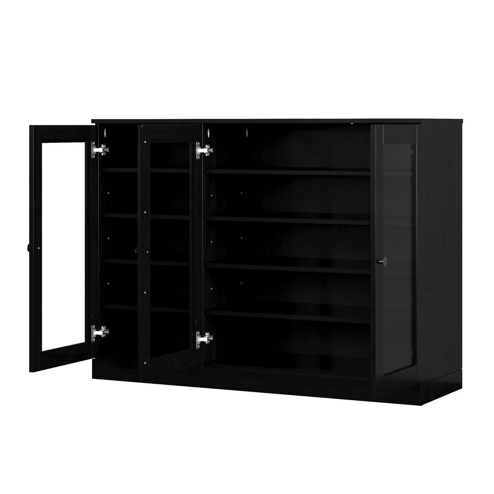 Black 30 Solid WoodShoe Storage Cabinet HomeRoots