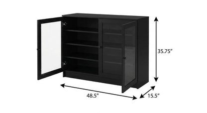Black 30 Solid WoodShoe Storage Cabinet HomeRoots