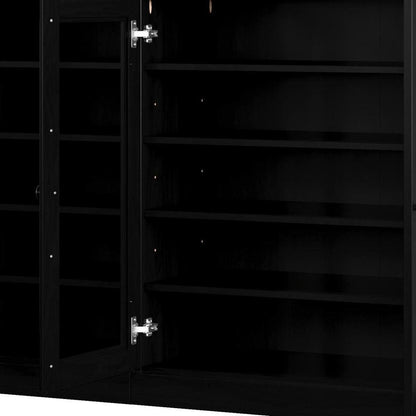 Black 30 Solid WoodShoe Storage Cabinet HomeRoots