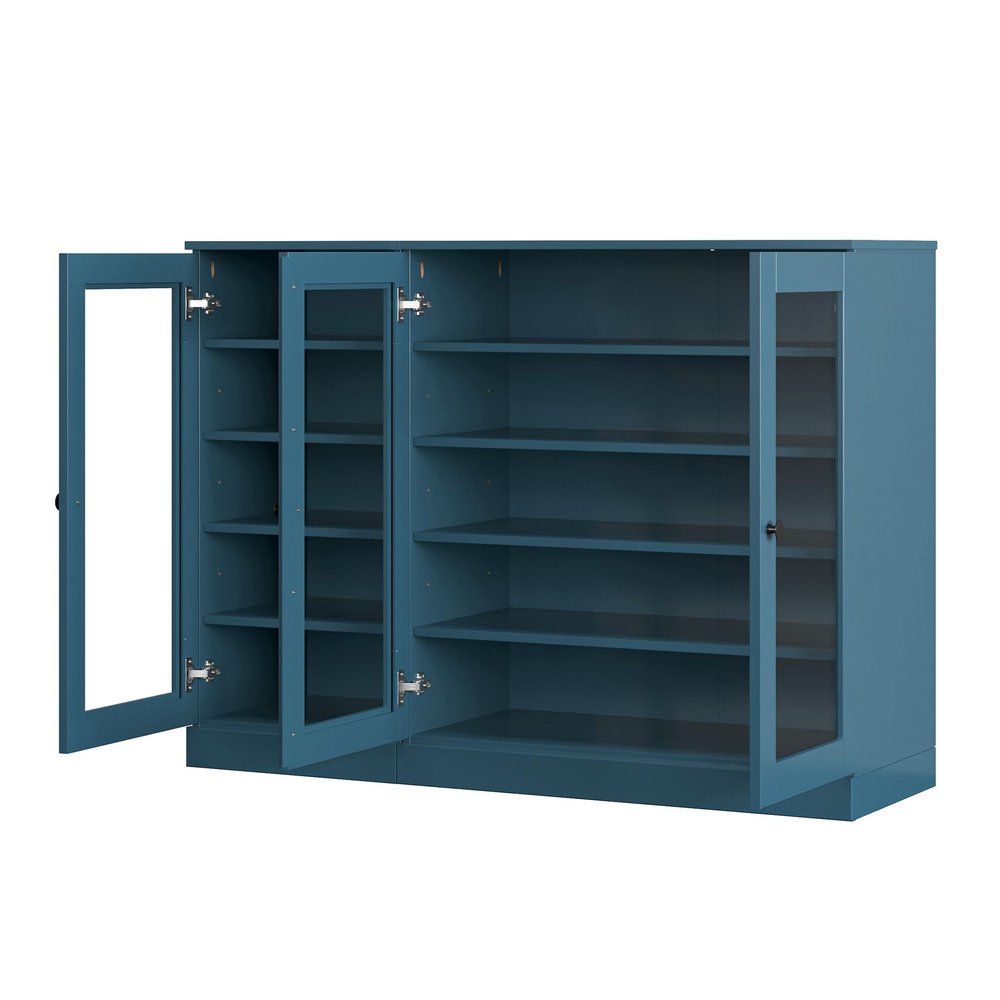 Teal Blue 30 Solid WoodShoe Storage Cabinet — view 3