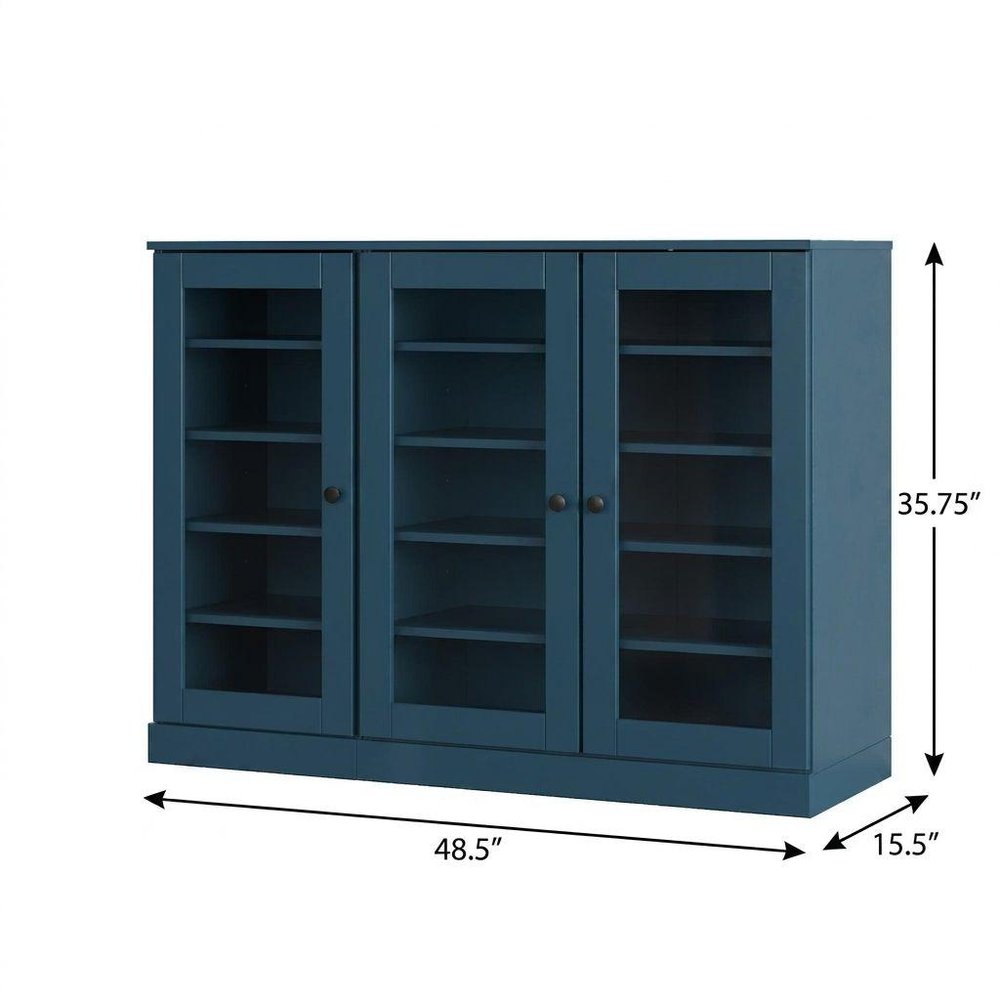 Teal Blue 30 Solid WoodShoe Storage Cabinet — view 2