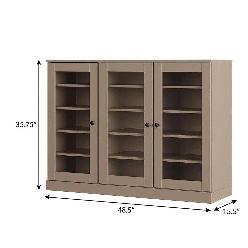 Beige 30 Solid WoodShoe Storage Cabinet — view 3