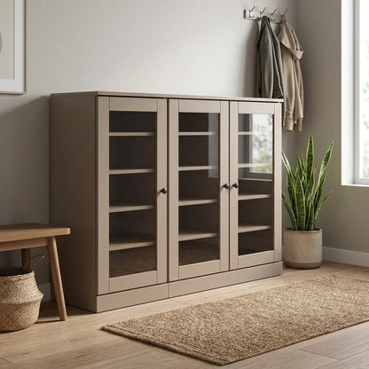 Beige 30 Solid WoodShoe Storage Cabinet HomeRoots