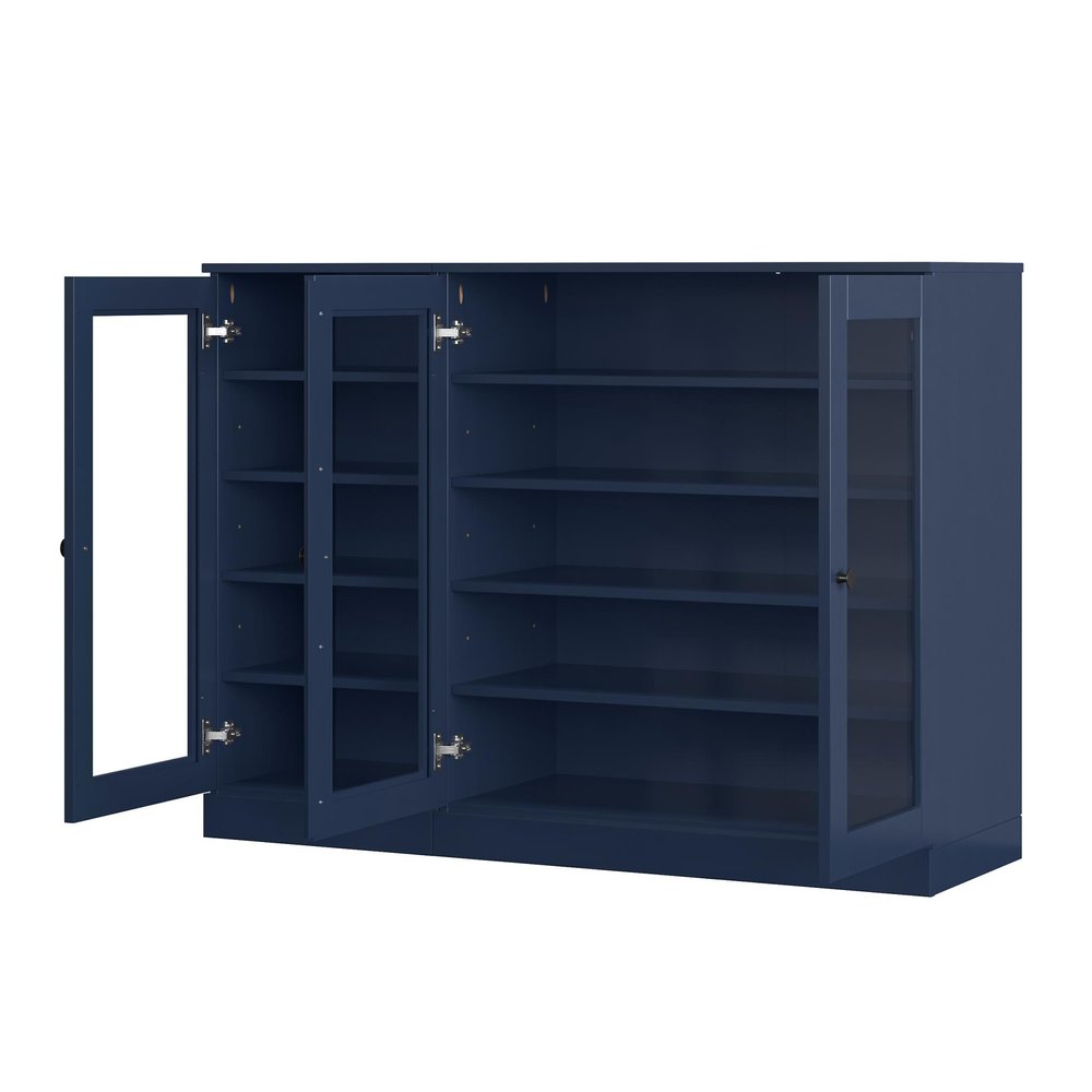 Navy Blue 30 Solid WoodShoe Storage Cabinet