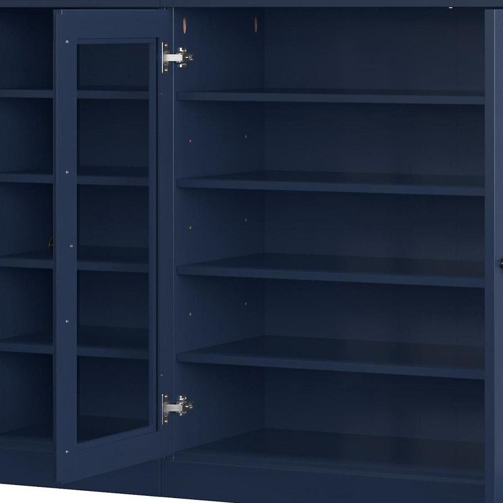 Navy Blue 30 Solid WoodShoe Storage Cabinet — view 4