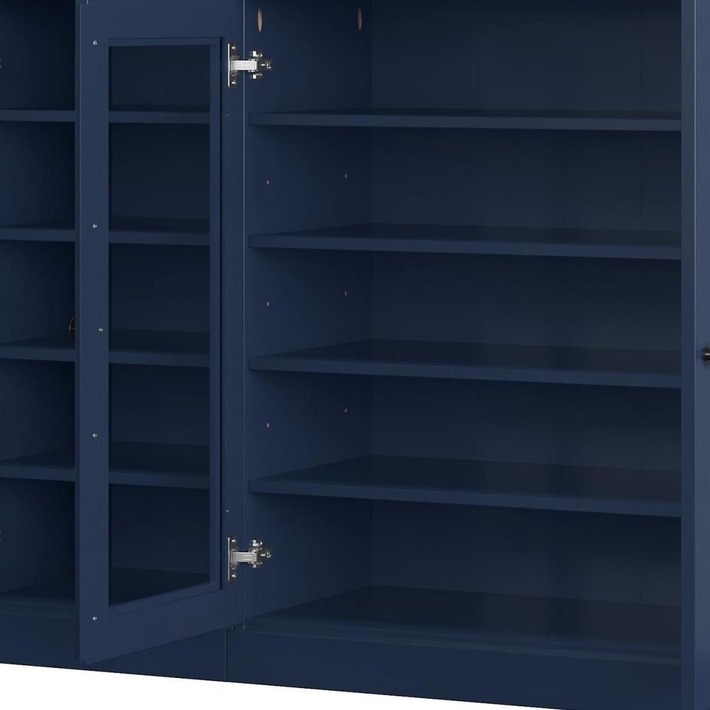 Navy Blue 30 Solid WoodShoe Storage Cabinet
