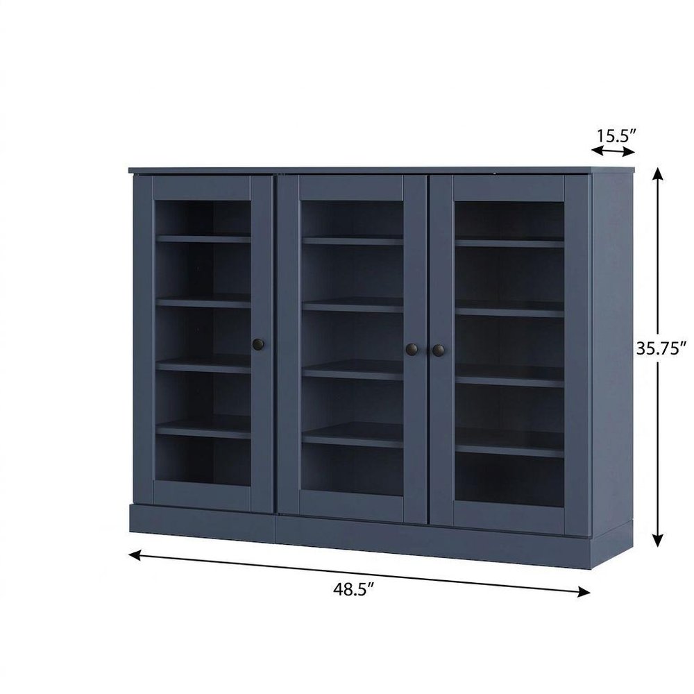 French Blue 30 Solid WoodShoe Storage Cabinet — view 2