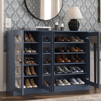 French Blue 30 Solid WoodShoe Storage Cabinet HomeRoots