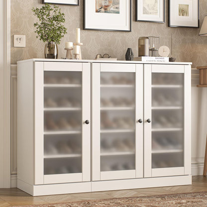 White 30 Solid WoodShoe Storage Cabinet HomeRoots