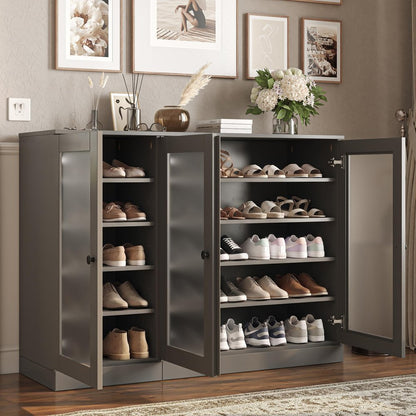 Gray 30 Solid WoodShoe Storage Cabinet HomeRoots