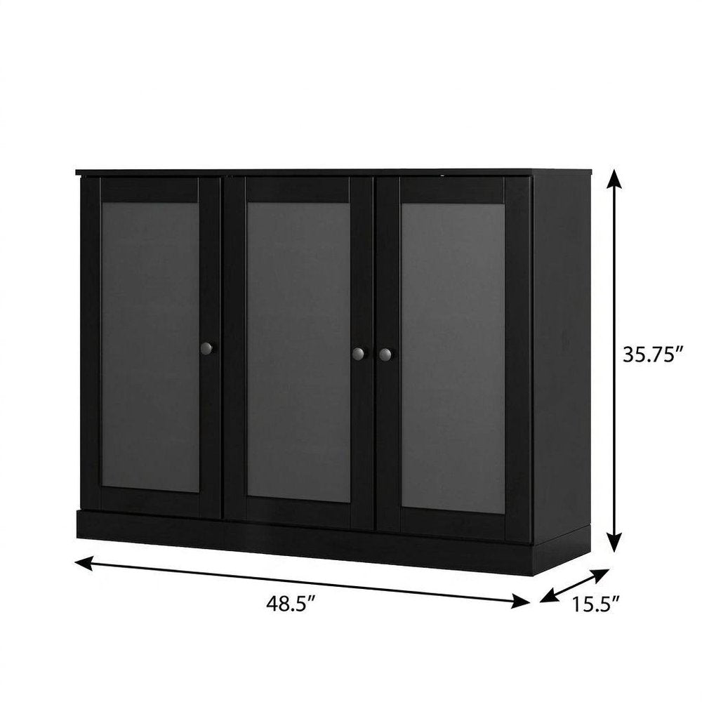 Black 30 Solid WoodShoe Storage Cabinet — view 1