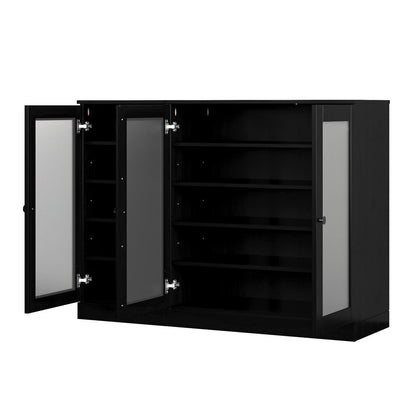Black 30 Solid WoodShoe Storage Cabinet