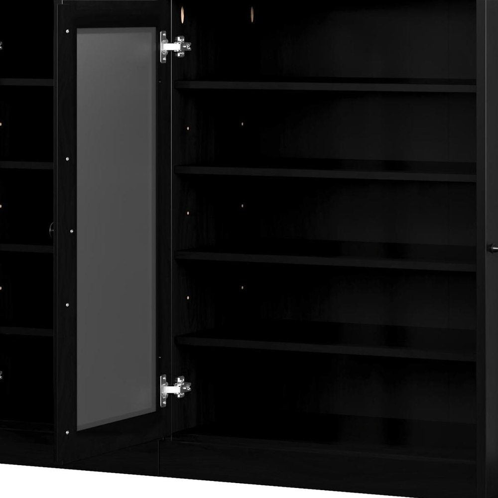Black 30 Solid WoodShoe Storage Cabinet — view 5